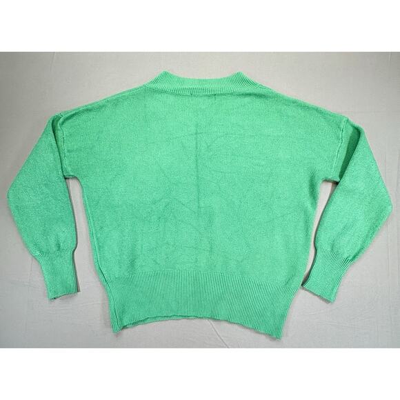Philosophy Green Lightweight Viscose Knit V Neck Pullover Sweater Women's M - Picture 2 of 7